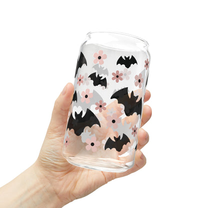 Retro Bats Glass Cup, 16oz