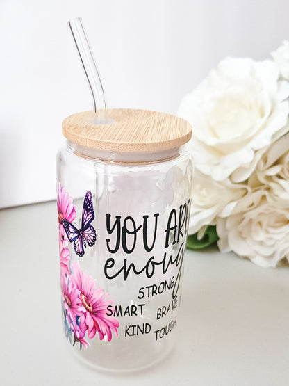 Floral "You Are Enough" Cup