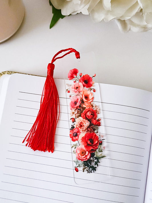 Red Florals Bookmark