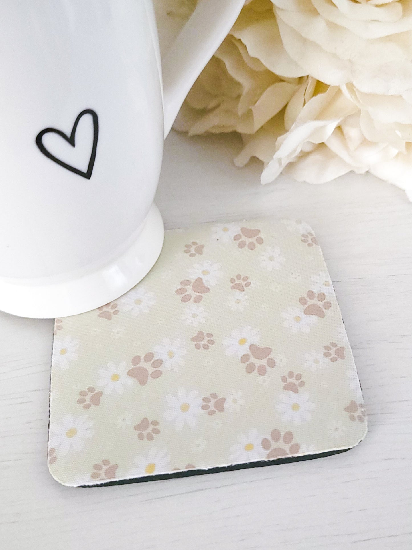 Pawprint & Daisy Coaster