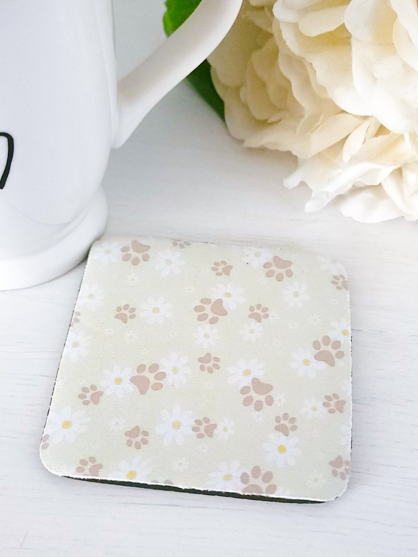 Pawprint & Daisy Coaster