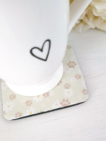 Pawprint & Daisy Coaster