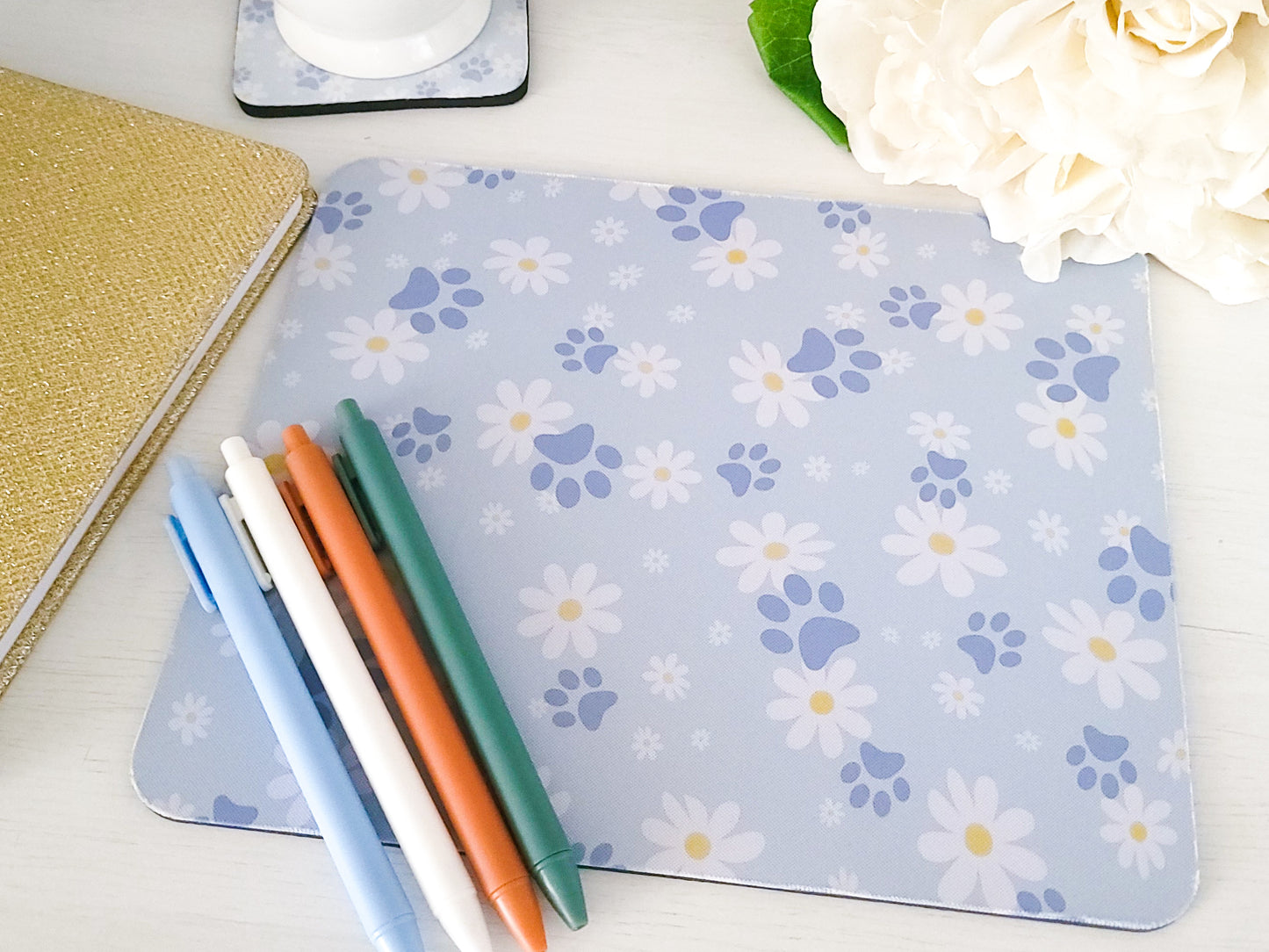 Pawprint & Daisy Mouse Pad