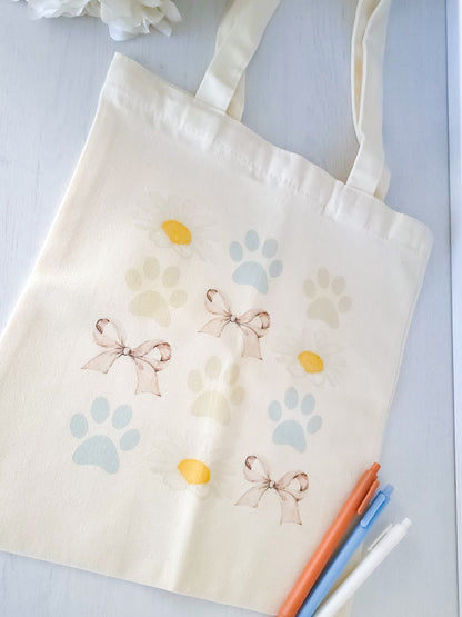 Pawprint & Daisy Tote